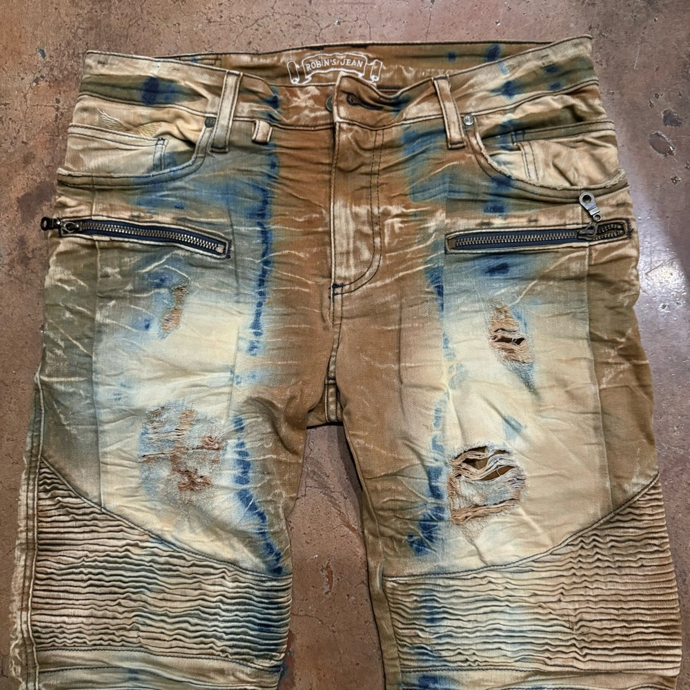 Robins Jean men’s 31x32 distressed desert moto